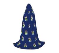 UVBDF Maine State Flag Renaissance Fair Outfit Hooded Cape For Teens Gothic Medieval Cosplay Costume Stage Theater