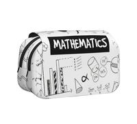 UVBDF Mathematics Print Printing School Double Layer Clamshell Pencil Case Organizer Stationery Bag for Kids Gift