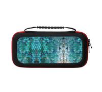 UVBDF Mermaid Scale Carrying Storage Case for Switch,Large Switch Cases,with 20 Game Cards for Switch Controller
