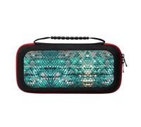 UVBDF Mermaid Scale Carrying Storage Case for Switch,Large Switch Cases,with 20 Game Cards for Switch Controller