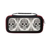 UVBDF Mexican Skull Carrying Storage Case for Switch,Large Switch Cases,with 20 Game Cards for Switch Controller