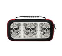 UVBDF Mexican Skull Carrying Storage Case for Switch,Large Switch Cases,with 20 Game Cards for Switch Controller