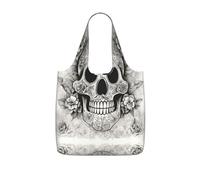 UVBDF Mexican Skull Print Grocery Tote Reusable Packable Bag 25l Polyester Washable Travel Holiday Carryall