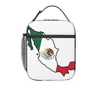 UVBDF Mexico Flag Map Print Thermal Lunch Tote, Portable Cooler Bag, Insulated Lunch Bag for Hot Cold Food Keep