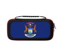 UVBDF Michigan State Flag Carrying Storage Case for Switch,Large Switch Cases,with 20 Game Cards for Switch Controller