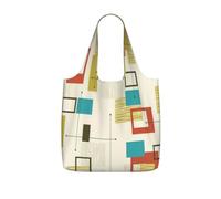 UVBDF Mid Century Modern Print Grocery Tote Reusable Packable Bag 25l Polyester Washable Travel Holiday Carryall