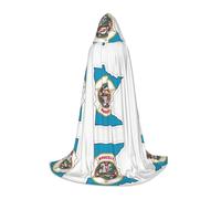 UVBDF Minnesota State Flag Map Renaissance Fair Outfit Hooded Cape For Teens Gothic Medieval Cosplay Costume Stage Theater