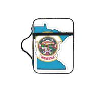 UVBDF Minnesota State Flag Map Stylish Printed Bible Protection Bag Wear Resistant Case for Travel Church & Bible Class