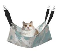UVBDF Mint Gray Leaves Cat Hammock For Hanging Pet Hammock Bed Adjustable,Puppy,Rabbits,Small Animals