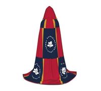 UVBDF Mississippi State Flag Renaissance Fair Outfit Hooded Cape For Teens Gothic Medieval Cosplay Costume Stage Theater