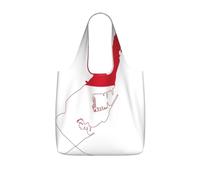 UVBDF Monaco Flag Map Print Grocery Tote Reusable Packable Bag 25l Polyester Washable Travel Holiday Carryall