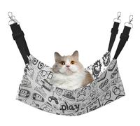 UVBDF Monochrome Sketch Style Gaming Cat Hammock For Hanging Pet Hammock Bed Adjustable,Puppy,Rabbits,Small Animals