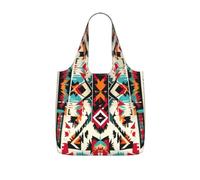UVBDF Native American Pattern Print Grocery Tote Reusable Packable Bag 25l Polyester Washable Travel Holiday Carryall