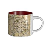UVBDF Nature Flowers Printing Everyday Cups, Large-Capacity Ceramic Mugs Ideal for Gift, Smooth Rim, Durable for Daily Drinks