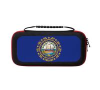UVBDF New Hampshire State Flag Carrying Storage Case for Switch,Large Switch Cases,with 20 Game Cards for Switch Controller