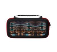 UVBDF New York Manhattan Bridge Night Carrying Storage Case for Switch,Large Switch Cases,with 20 Game Cards for Switch Controller