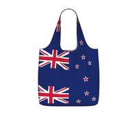 UVBDF New Zealand Flag Print Grocery Tote Reusable Packable Bag 25l Polyester Washable Travel Holiday Carryall