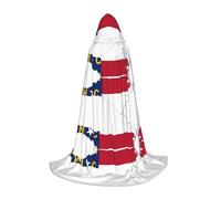 UVBDF North Carolina State Flag Map Renaissance Fair Outfit Hooded Cape For Teens Gothic Medieval Cosplay Costume Stage Theater