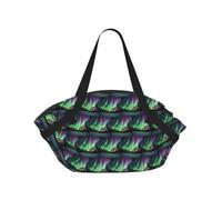 UVBDF Northern Lights Painting 2-in-1 Camping Blanket Tote, Waterproof Stylish Printed Outdoor Bag for Beach Park and Picnic