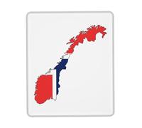 UVBDF Norwegian Flag Map Anti-Fray Stitched Edges, Premium-Textured Surface, Non-Slip Rubber Base, Gaming Mouse Mat