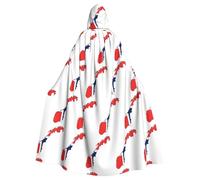 UVBDF Norwegian Flag Map Polyester Hooded Cloak For Adult, Cosplay Wizard Witch Cape For Halloween, St. Patrick'S Day