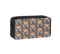 UVBDF Owl Beliefs Printed Pen Holder Large Capacity Storage Case Smooth Zipper Polyester Bag for Study Travel Workspace