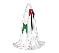 UVBDF Palestine Flag Map Renaissance Fair Outfit Hooded Cape For Teens Gothic Medieval Cosplay Costume Stage Theater