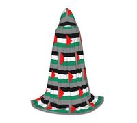 UVBDF Palestine Flag Renaissance Fair Outfit Hooded Cape For Teens Gothic Medieval Cosplay Costume Stage Theater