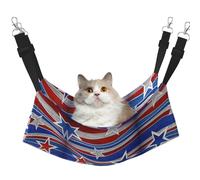 UVBDF Patriotic Stars Strips Pattern Cat Hammock For Hanging Pet Hammock Bed Adjustable,Puppy,Rabbits,Small Animals