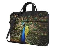 UVBDF Peacock Feather Print Minimalist Laptop Bag Simple Lightweight Portable Shoulder Bag For Men Birthday Gift