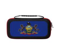 UVBDF Pennsylvania State Flag Carrying Storage Case for Switch,Large Switch Cases,with 20 Game Cards for Switch Controller