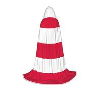 UVBDF Polish Flag Renaissance Fair Outfit Hooded Cape For Teens Gothic Medieval Cosplay Costume Stage Theater