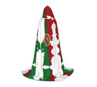 UVBDF Portuguese Flag Map Renaissance Fair Outfit Hooded Cape For Teens Gothic Medieval Cosplay Costume Stage Theater