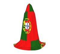 UVBDF Portuguese Flag Renaissance Fair Outfit Hooded Cape For Teens Gothic Medieval Cosplay Costume Stage Theater