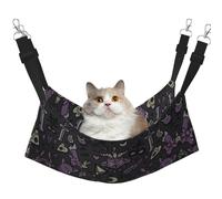 UVBDF Purple Black Goth Spooky Cat Hammock For Hanging Pet Hammock Bed Adjustable,Puppy,Rabbits,Small Animals