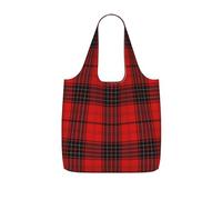 UVBDF Red And Black Plaid Print Grocery Tote Reusable Packable Bag 25l Polyester Washable Travel Holiday Carryall