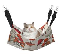 UVBDF Red Mushrooms Cat Hammock For Hanging Pet Hammock Bed Adjustable,Puppy,Rabbits,Small Animals