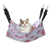 UVBDF Red Roses Floral Cat Hammock For Hanging Pet Hammock Bed Adjustable,Puppy,Rabbits,Small Animals