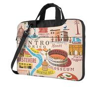 UVBDF Rome Map With Landmarks Illus Print Minimalist Laptop Bag Simple Lightweight Portable Shoulder Bag For Men Birthday Gift