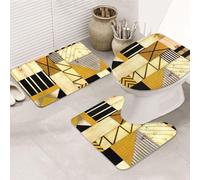 UVBDF Rustic Wooden Printing 3 Piece Rugs Set, Non Slip Flannel Rug Set For Master Bathroom, 31.5x20in Absorbent Mats