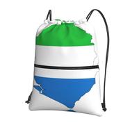 UVBDF Sierra Leone Flag Map Print Lightweight Backpack with Drawstring Zipper, Adjustable Compartment for Beach Walking Tour