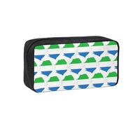 UVBDF Sierra Leone Flag Map Printed Pen Holder Large Capacity Storage Case Smooth Zipper Polyester Bag for Study Travel Workspace