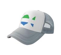 UVBDF Sierra Leone Flag Map Printed Sun Hats, Classic Mesh Back Trucker Hats, Adjustable Baseball Caps for Daily Commute Gray