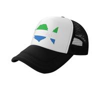 UVBDF Sierra Leone Flag Map Printed Sun Hats, Classic Mesh Back Trucker Hats, Adjustable Baseball Caps for Daily Commute Black