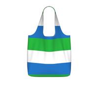 UVBDF Sierra Leone Flag Print Grocery Tote Reusable Packable Bag 25l Polyester Washable Travel Holiday Carryall