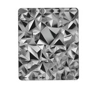 UVBDF Silver Geometric Figure Anti-Fray Stitched Edges, Premium-Textured Surface, Non-Slip Rubber Base, Gaming Mouse Mat