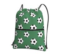 UVBDF Soccer Print Lightweight Backpack with Drawstring Zipper, Adjustable Compartment for Beach Walking Tour