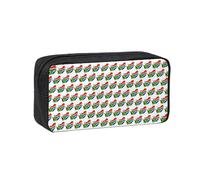 UVBDF South African Flag Map Printed Pen Holder Large Capacity Storage Case Smooth Zipper Polyester Bag for Study Travel Workspace