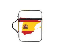 UVBDF Spanish Flag Map Stylish Printed Bible Protection Bag Wear Resistant Case for Travel Church & Bible Class