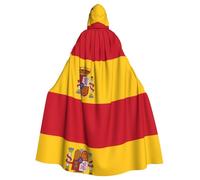 UVBDF Spanish Flag Polyester Hooded Cloak For Adult, Cosplay Wizard Witch Cape For Halloween, St. Patrick'S Day